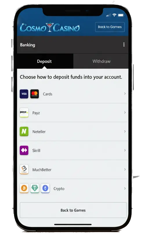 Cosmo Casino Deposit Methods